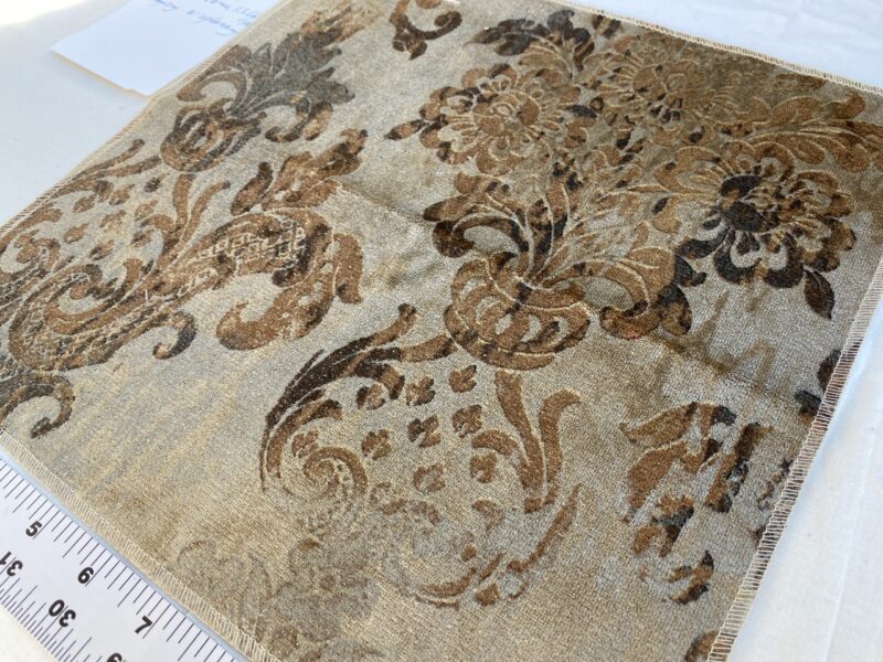 Venice Copper Velvet Rich Brown Printed Renaissance Damask Radiance