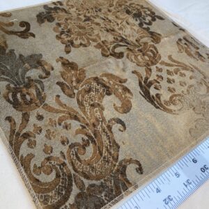 Venice Copper Velvet Rich Brown Printed Renaissance Damask Radiance