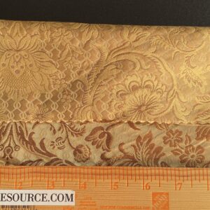 IMG_9889 In Name of Rose Medallion Acanthus Renaissance Silk Damask Jacquard Gold Copper MSRP USD 200+/Y