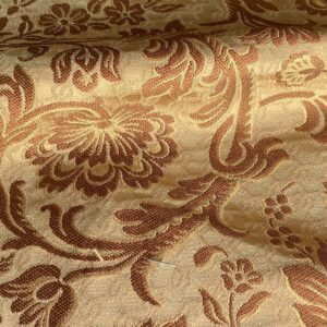 IMG_9890 In Name of Rose Medallion Acanthus Renaissance Silk Damask Jacquard Gold Copper MSRP USD 200+/Y