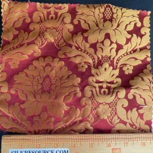 IMG_9903 High End Veranda Renaissance Damask 100% Silk Red and Gold