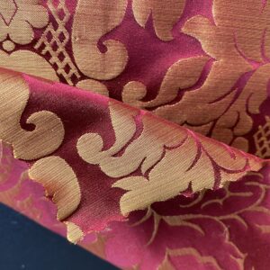 IMG_9904 High End Veranda Renaissance Damask 100% Silk Red and Gold