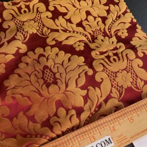 IMG_9905 High End Veranda Renaissance Damask 100% Silk Red and Gold