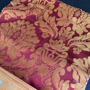 IMG_9906 High End Veranda Renaissance Damask 100% Silk Red and Gold