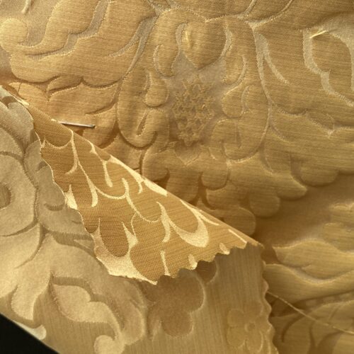 IMG_9910 High End Veranda Renaissance Damask 100% Silk Pale Yellow Gold