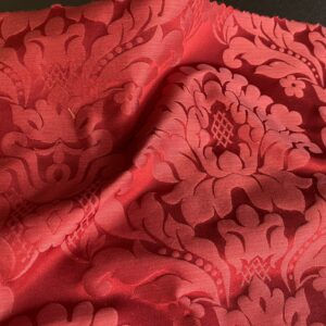 IMG_9917 High End Veranda Renaissance Damask 100% Silk Ruby Red Crimson