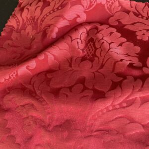 IMG_9918 High End Veranda Renaissance Damask 100% Silk Ruby Red Crimson