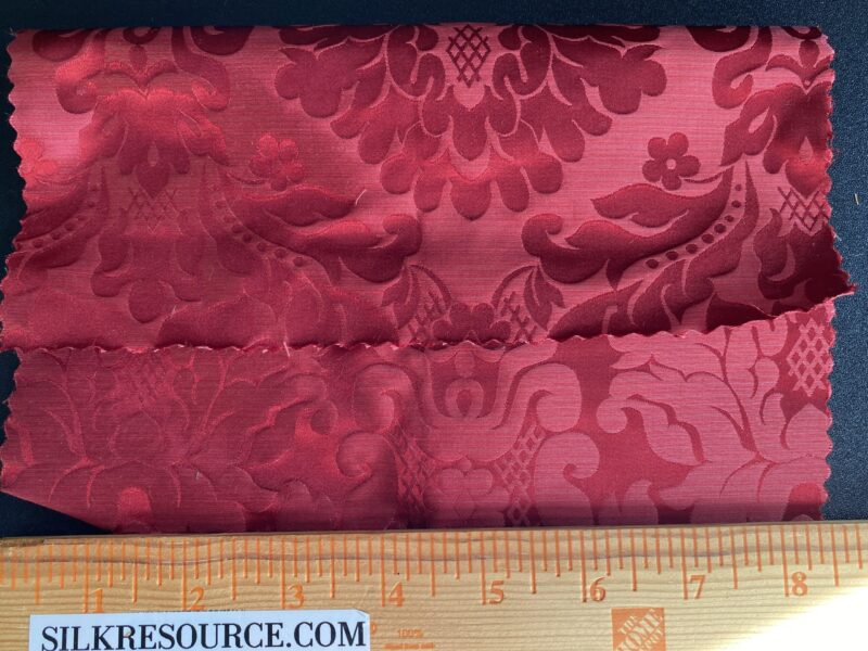 IMG_9919 High End Veranda Renaissance Damask 100% Silk Ruby Red Crimson