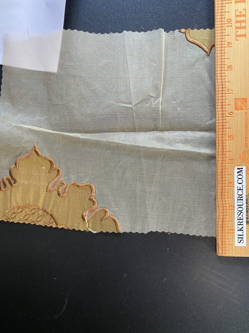 IMG_9940 Divinity 100% Silk Organza with Medallion Embroidery Copper Gold