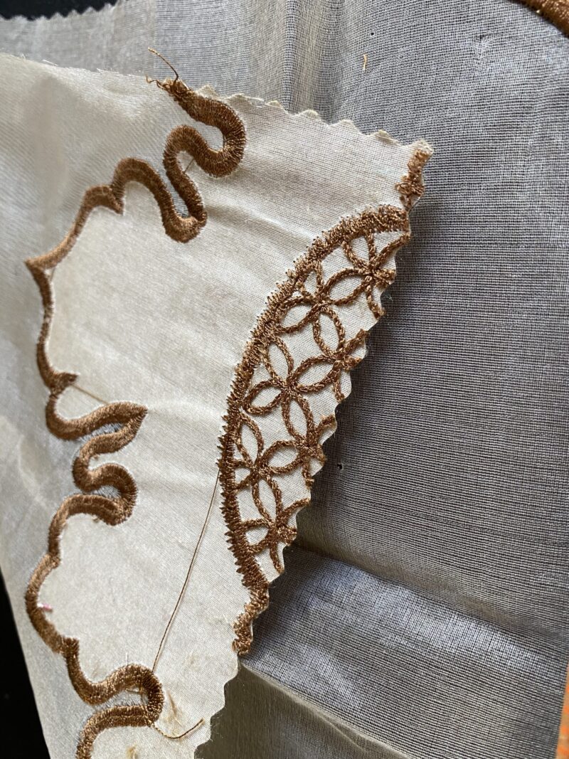 IMG_9941 Divinity 100% Silk Organza with Medallion Embroidery Copper Gold