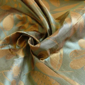 P1220779 100% Silk Damask Fairy Tale Tree Of Life "teal" Blue Thick Josef Frank MSRP USD356/Y