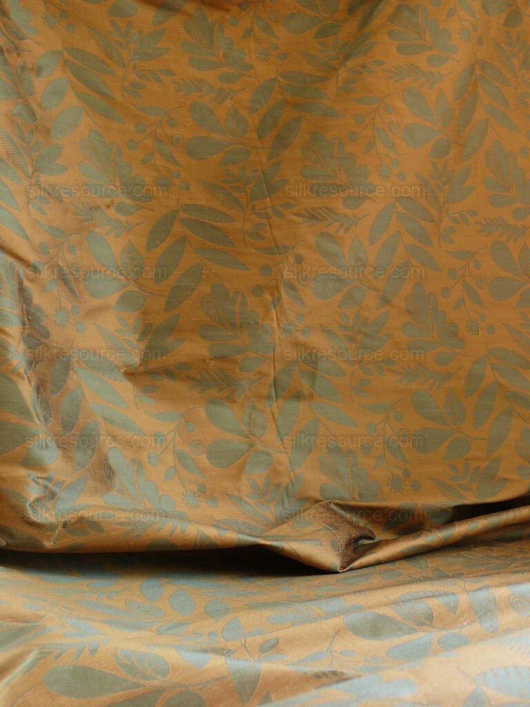 P1220797 100% Silk Damask Fairy Tale Tree Of Life "teal" Blue Thick Josef Frank MSRP USD356/Y