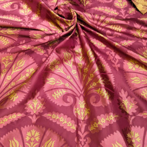 PXL_20231002_191423059 3.375Y Brunschiwig  & Fils Dionysos Leaf Grapevine Linen Coral Pink and Cream Viticulture