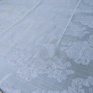 PXL_20231003_210941636 17x17" Sample Scalamandre Uppsala White On Gustavian Blue Green Silk Damask MSRP USD 588/y