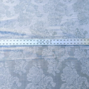 PXL_20231003_211031943 17x17" Sample Scalamandre Uppsala White On Gustavian Blue Green Silk Damask MSRP USD 588/y