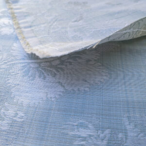 PXL_20231003_211043668 17x17" Sample Scalamandre Uppsala White On Gustavian Blue Green Silk Damask MSRP USD 588/y