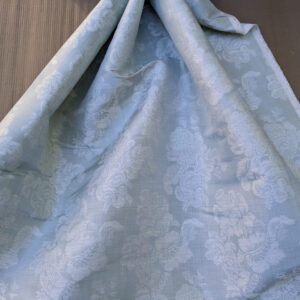 PXL_20231003_211200813 17x17" Sample Scalamandre Uppsala White On Gustavian Blue Green Silk Damask MSRP USD 588/y