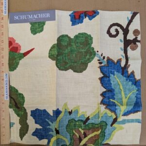 PXL_20231024_213619266 Schumacher Khantau Tree in Cream Linen Art Deco Tree of life Botanical Colorful MSRP USD356/y