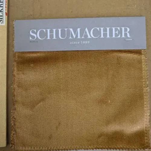 PXL_20231024_214325440 Schumacher Venetian Silk Velvet in  Bellini Light Brown Solid MSRP USD 568/y