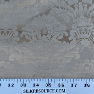 PXL_20240227_225457429 High End Veranda Renaissance Damask 100% Silk Taupe Beige