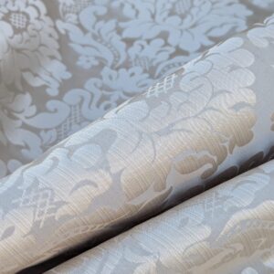 PXL_20240227_225539230 High End Veranda Renaissance Damask 100% Silk Taupe Beige