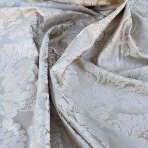 PXL_20240227_225630404 High End Veranda Renaissance Damask 100% Silk Taupe Beige