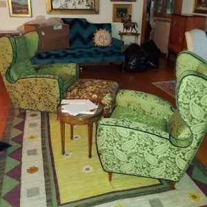 italian chairs covered with angelique fabric Scalamandre Angelique Paisley Silk Damask ivory Cream MSRP USD298/y