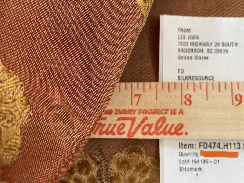 10.75yards Lee Jofa Japanese Garden Plum Red Gold Silk Lampas Bird Peony Chinoiserie Huge Repeat