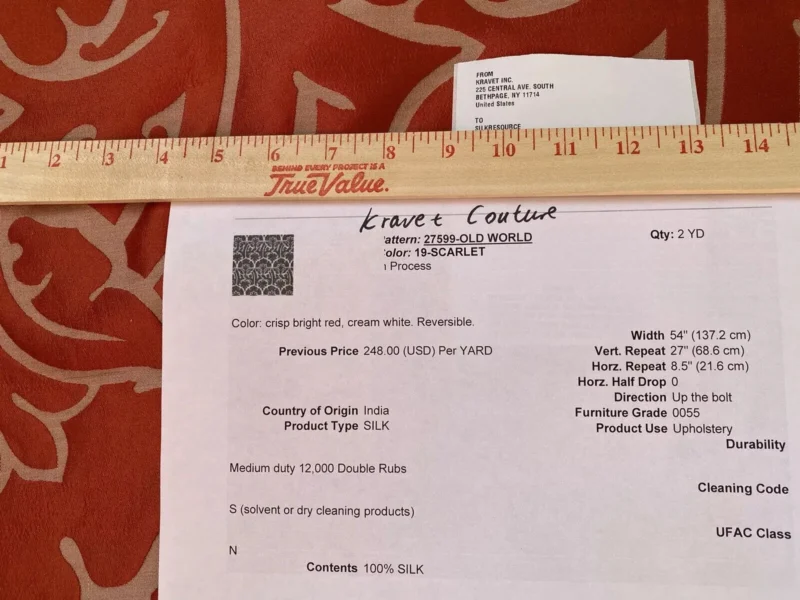 s-l1600 (34) 2 yards Kravet Couture Barbara Barry Old World Scarlet Red 100% Silk Damask MSRP USD248/y