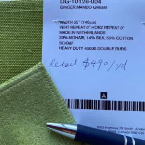 by yard Brunschwig & Fils Ginger Silk Mohair Velvet in Mambo Green MSRP USD 996/y