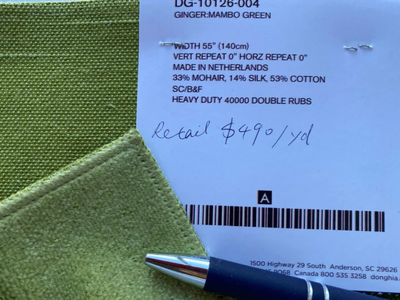 by yard Brunschwig & Fils Ginger Silk Mohair Velvet in Mambo Green MSRP USD 996/y