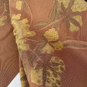 10.75yards Lee Jofa Japanese Garden Plum Red Gold Silk Lampas Bird Peony Chinoiserie Huge Repeat