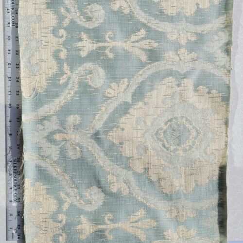 20231103_141107 0.5 Yd Scalamandre Libretto Light Teal Blue Medallion Lampas MSRP USD 256/Y (Copy)