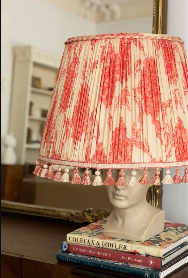 3 By Yd Scalamandre Grey Watkins Languedoc Autumn Red Cream White Botanic Fern and Thistle Southern France Toile Circa 1790 MSRP USD 364/y