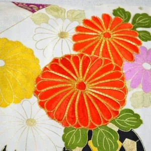 A95aDSC_0329 Stunning New Silk Wedding Furisode Wisteria Chrysanthemum UNFINISHED