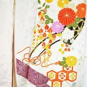 A95aDSC_0330 Stunning New Silk Wedding Furisode Wisteria Chrysanthemum UNFINISHED