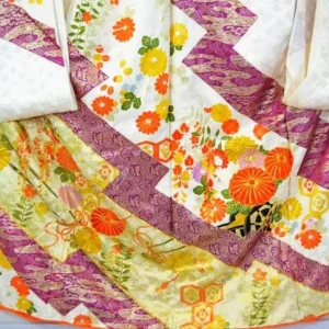 A95aDSC_0332 Stunning New Silk Wedding Furisode Wisteria Chrysanthemum UNFINISHED