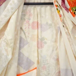 A95aDSC_0344 Stunning New Silk Wedding Furisode Wisteria Chrysanthemum UNFINISHED