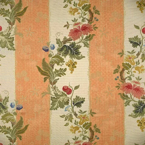 CL_000226401 Scalamandre Colony Villa Lante Stripe Multi on Salmon Orange Renaissance Classic MSRP USD 578/y