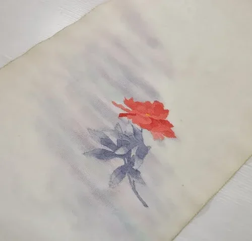 DSC_0023 Unused Silk Nagoya Silk Obi Belt Charming Red Rose 2.3m x 35cm 90.5 x13.7 inches