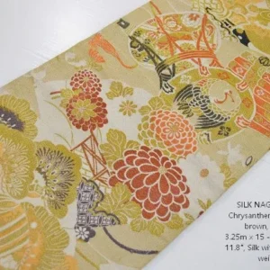 DSC_0158 Vintage Silk Nagoya Obi Belt Chrysanthemum Drum 3.25m x 15 - 30cm