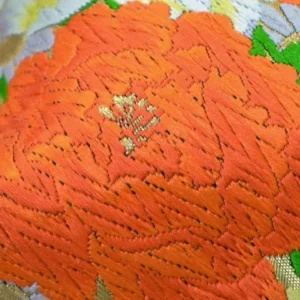 DSC_0159 v64 Vintage Silk Fukuro Obi Belt  Chrysanthemum Tree Peony  4.15m x 31cm