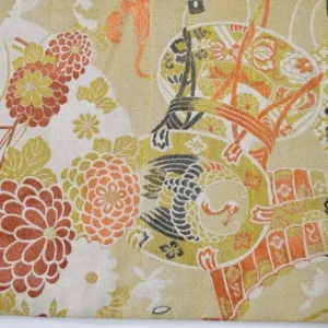 DSC_0160 Vintage Silk Nagoya Obi Belt Chrysanthemum Drum 3.25m x 15 - 30cm