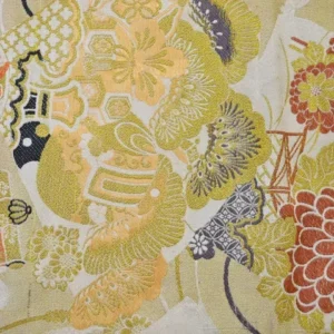 DSC_0161 Vintage Silk Nagoya Obi Belt Chrysanthemum Drum 3.25m x 15 - 30cm