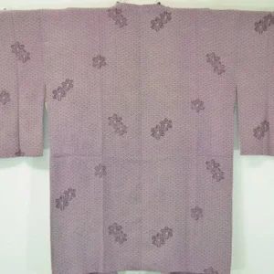 DSC_0260 M86a High Quality Japanese Silk Haori Jacket hand tie-dye Round Tsunami Clematis