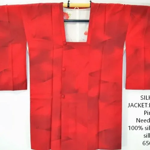 DSC_0269 M88a Vintage Silk Haori Jacket Dynamic Pine Tree Needle