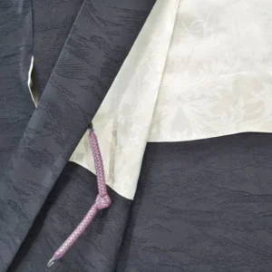 High Quality Japanese 100% Silk Haori Jacket Hand-Made Chrysanthemum Tsunami Black