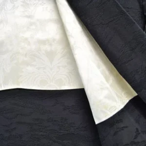 High Quality Japanese 100% Silk Haori Jacket Hand-Made Chrysanthemum Tsunami Black