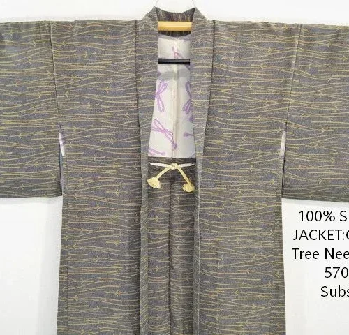 DSC_0684 X15e High Quality Japanese 100% Silk Haori Jacket Hand-Made  Pine Tree Needle