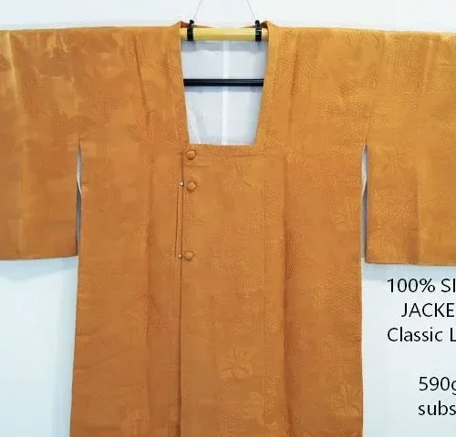 DSC_0692 X92e High Quality Japanese 100% Silk Haori Jacket Hand-Made Classic Lily Orange